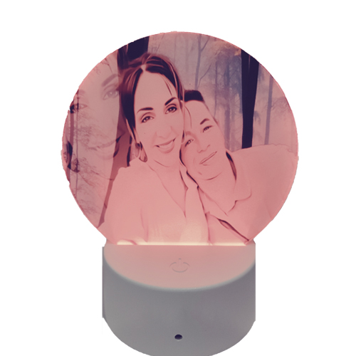 Lampe Led 12 x 12 cm - Socle blanc